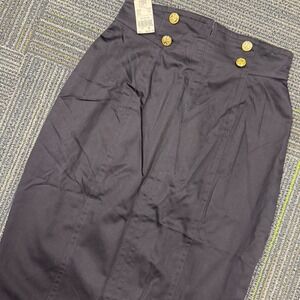 Laurel Pencil Skirt Women 34 Black NWT Vintage High Waist Gold Button Sailor 24"